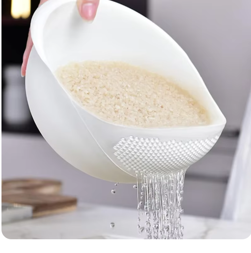 Plastic Fruit & Vegetable Draining Basket — Modern Oversized Colander & Wash Bowl